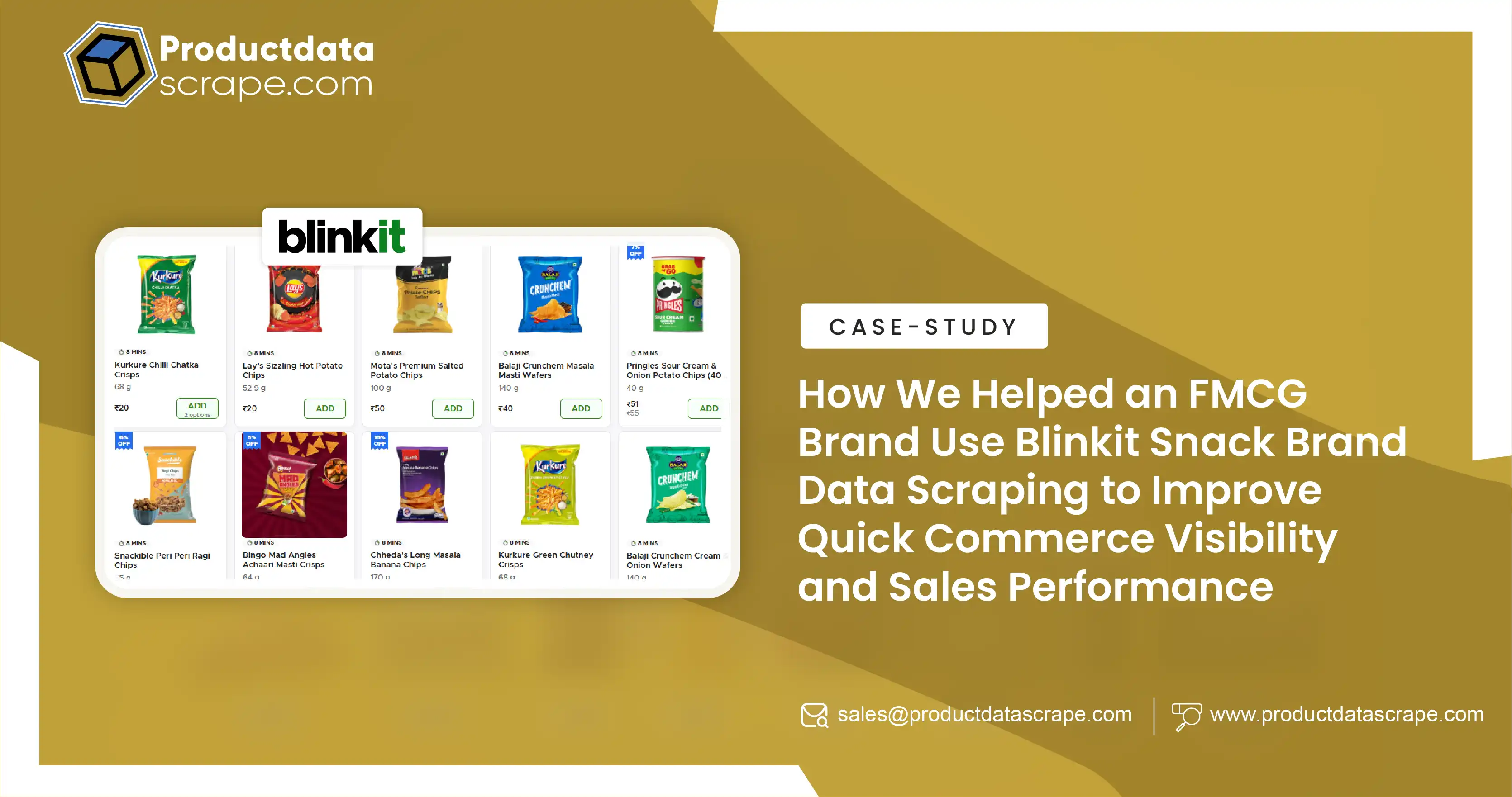 How We Helped an FMCG Brand Use Blinkit Snack Brand Data Scraping to Improve Quick Commerce Visibility and Sales Performance  